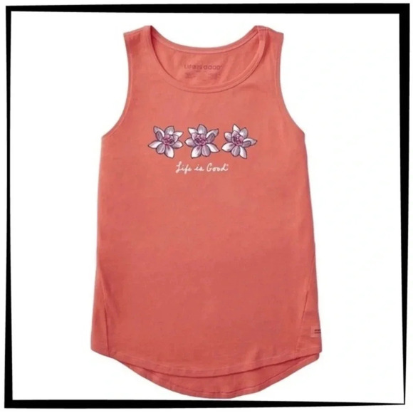 LIFE IS GOOD Mango Orange Magnolia Hi-Low
Crusher Tank Women Size Medium NWT - Picture 1 of 12